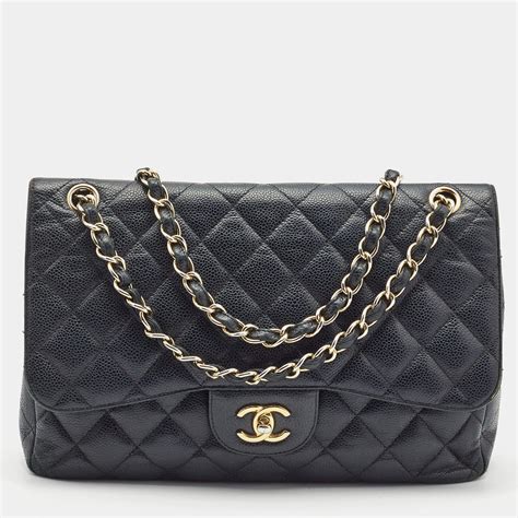 black on black chanel flap bag|Black Chanel jumbo flap bag.